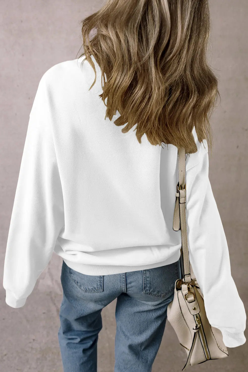 Round Neck Long Sleeve Sweatshirt Trendsi