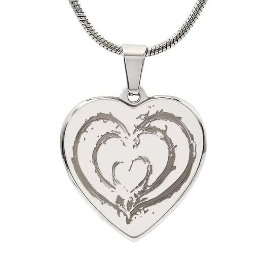 Hearts are Forever Intertwined with this Beautiful Engraved Heart Necklace ShineOn Fulfillment