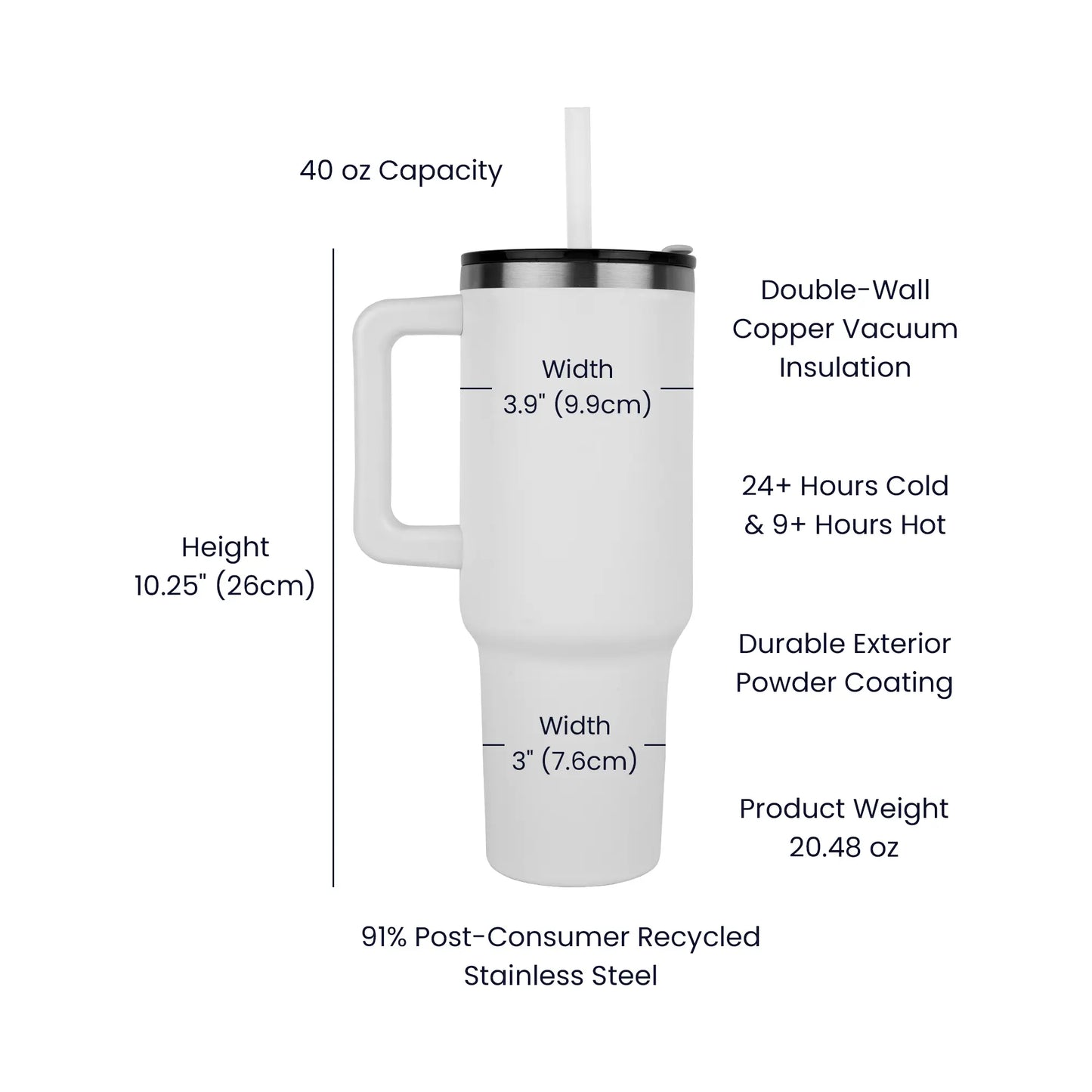 Laser Engraved 40oz Stanley Style Tumbler ShineOn Fulfillment