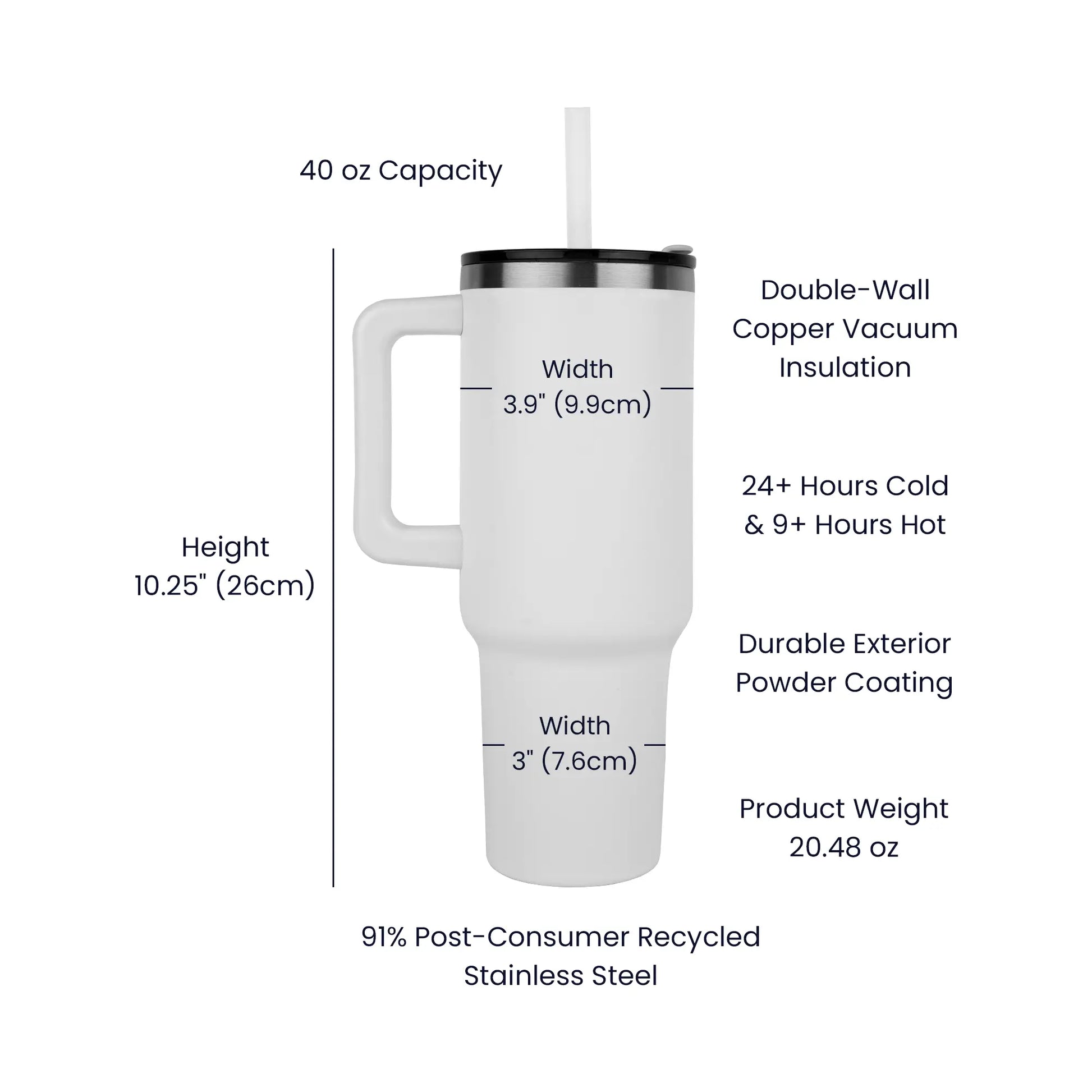 Laser Engraved 40oz Stanley Style Tumbler ShineOn Fulfillment