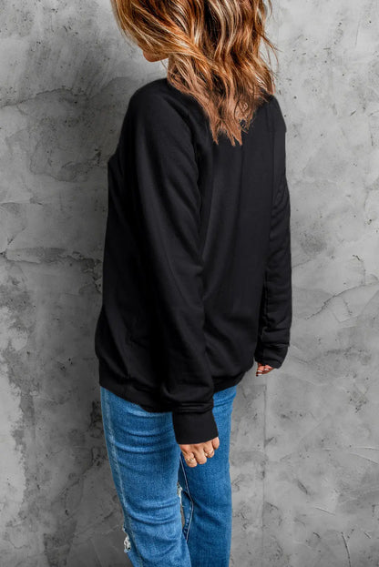 Letter Graphic Round Neck Long Sleeve Sweatshirt Trendsi