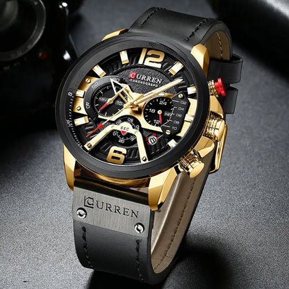 Military Leather Chronograph Wristwatch Zendrop