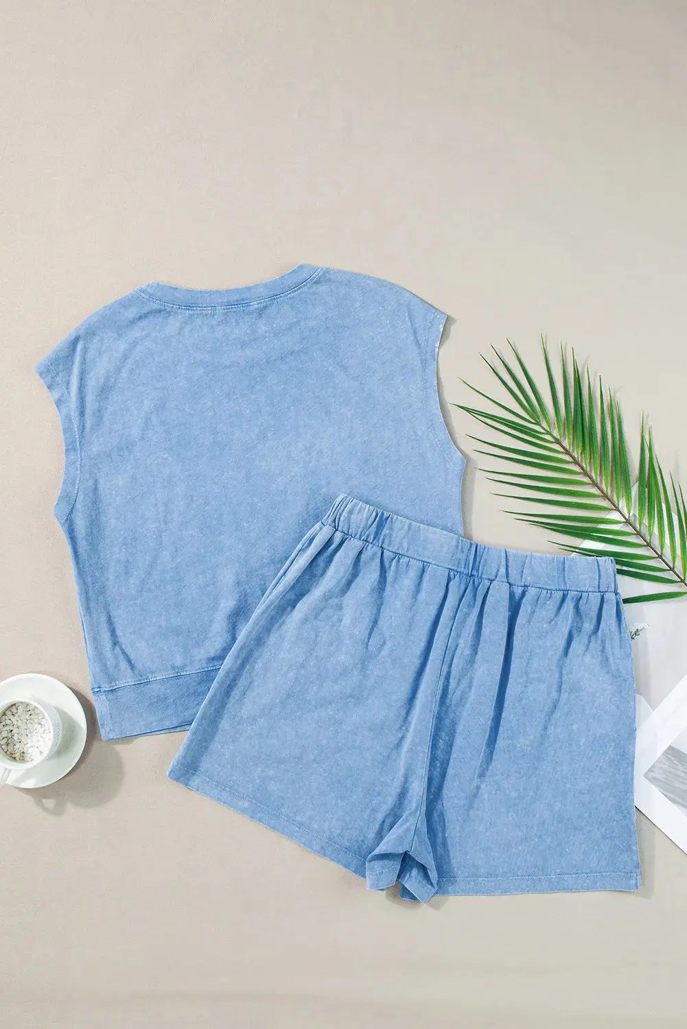 Round Neck Short Sleeve Top and Shorts Set Trendsi