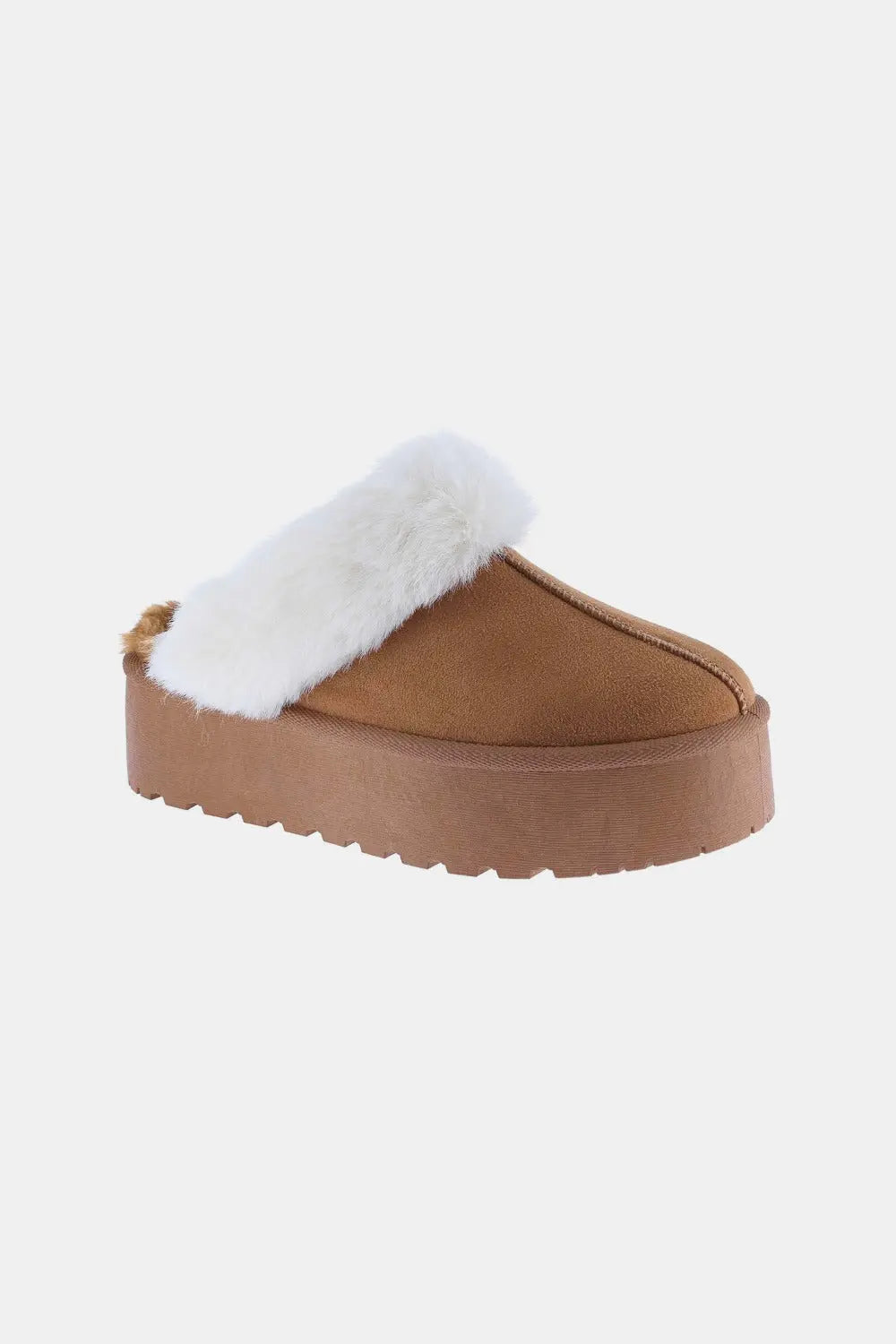 Weeboo Thick Bottom Fur Trim Snow Slippers Trendsi