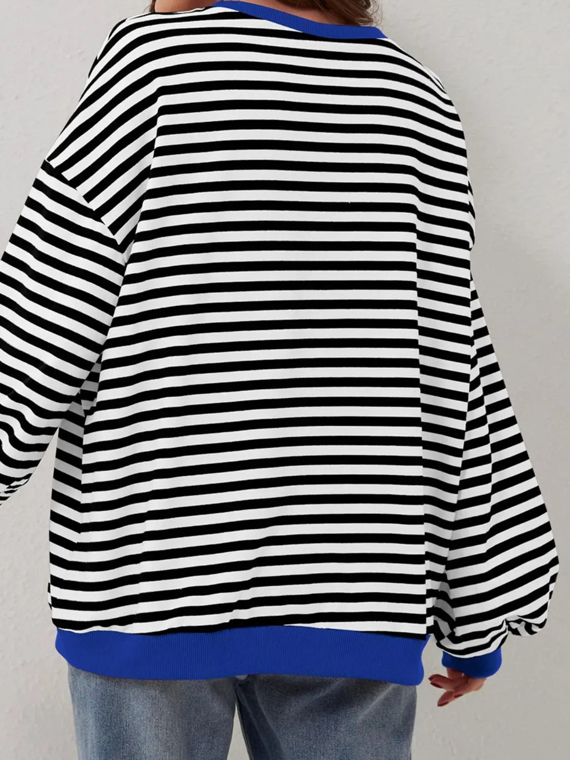 Striped Round Neck Long Sleeve T-Shirt Trendsi