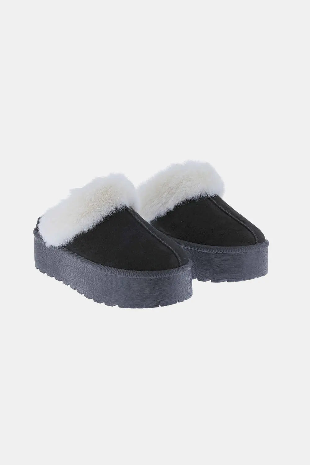 Weeboo Thick Bottom Fur Trim Snow Slippers Trendsi