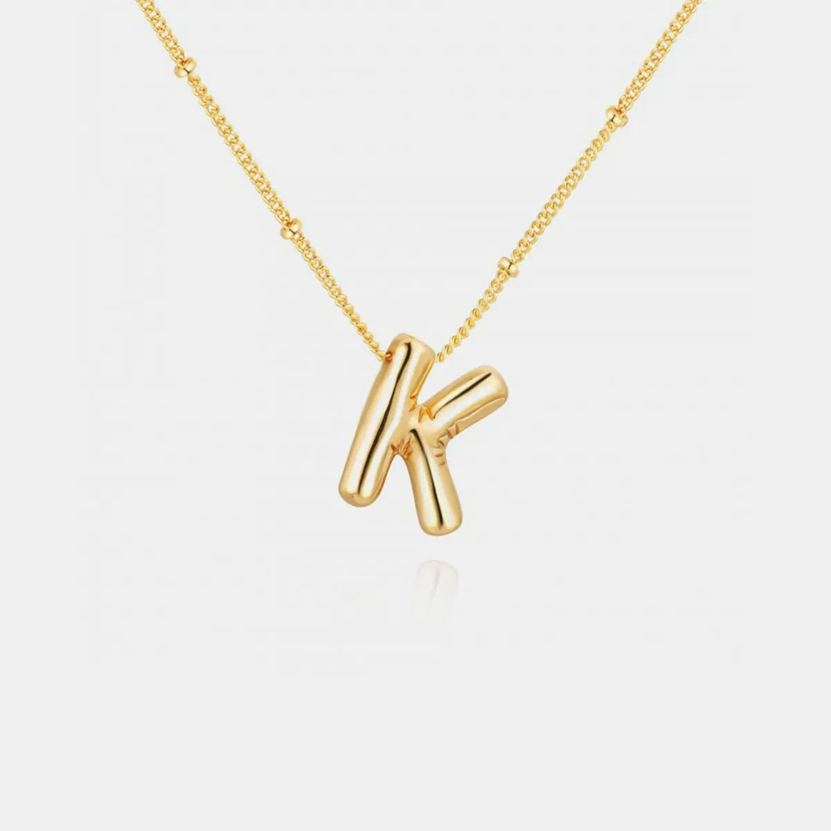 Gold-Plated Bubble Initial Necklace Trendsi