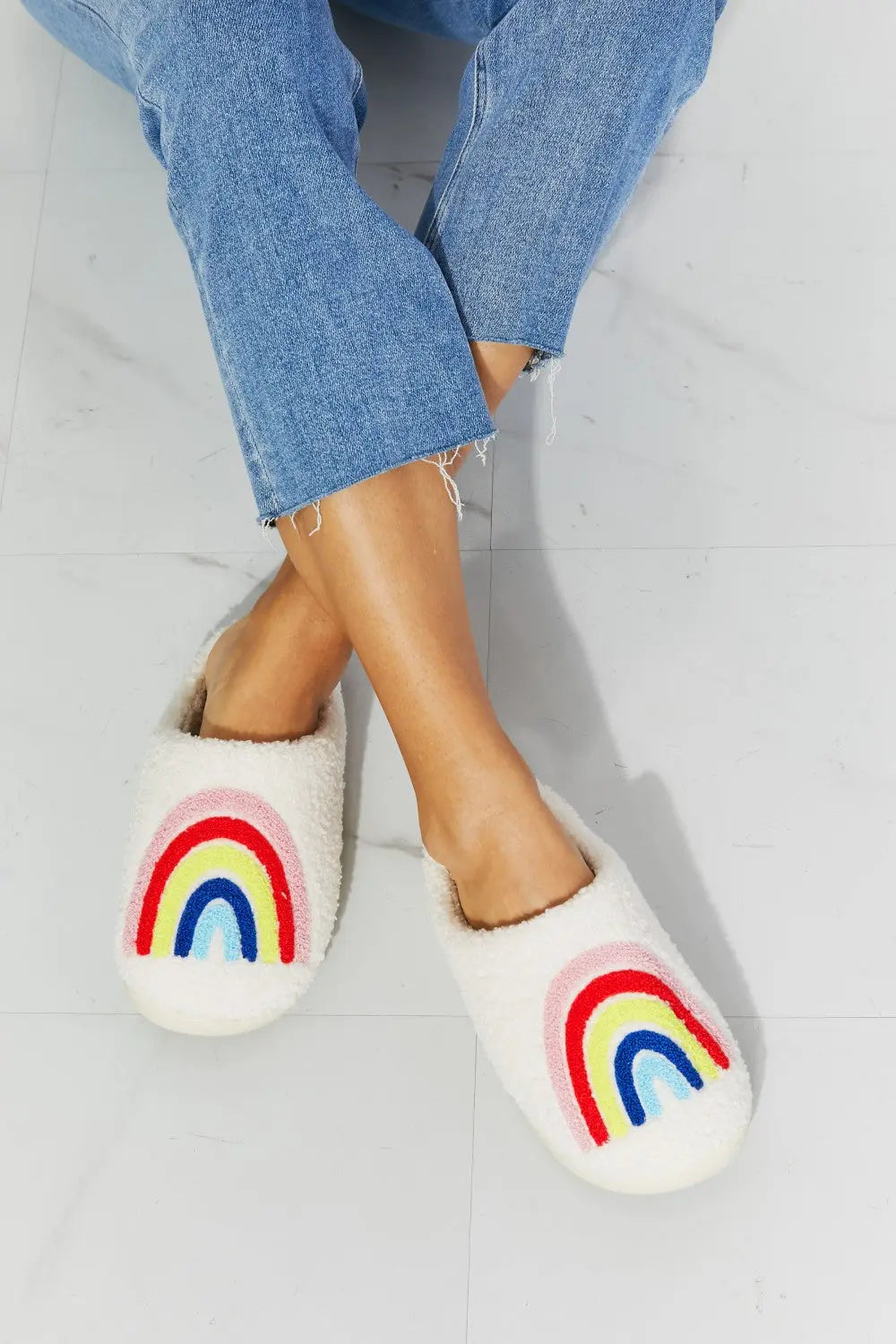 MMShoes Rainbow Plush Slipper Trendsi