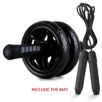 2-in-1 Ab Roller and Jump Rope Set with Mat - Noiseless Abdominal Wheel for Arm, Waist, Leg Exercises and Gym Fitness Zendrop