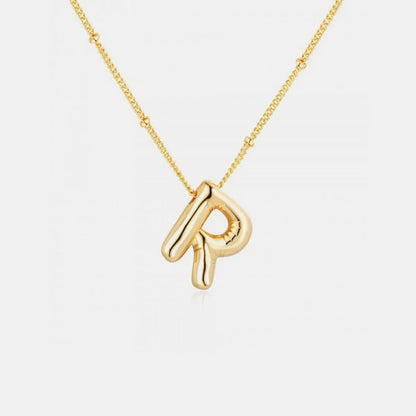 Gold-Plated Bubble Initial Necklace Trendsi