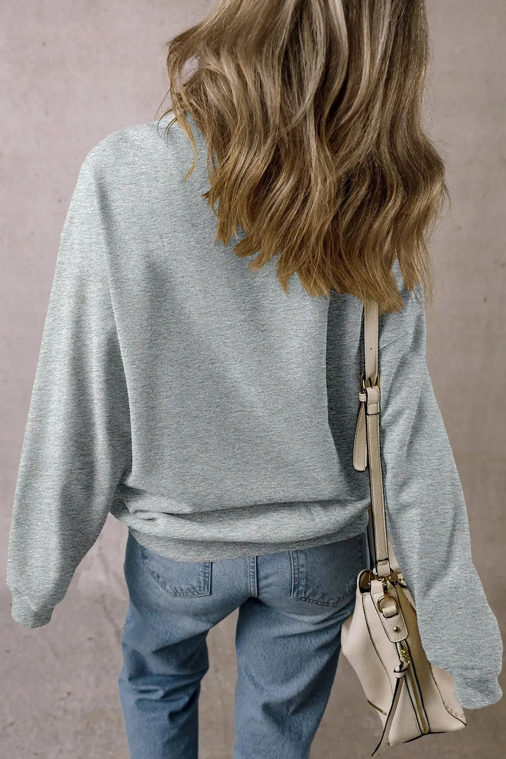 Round Neck Long Sleeve Sweatshirt Trendsi