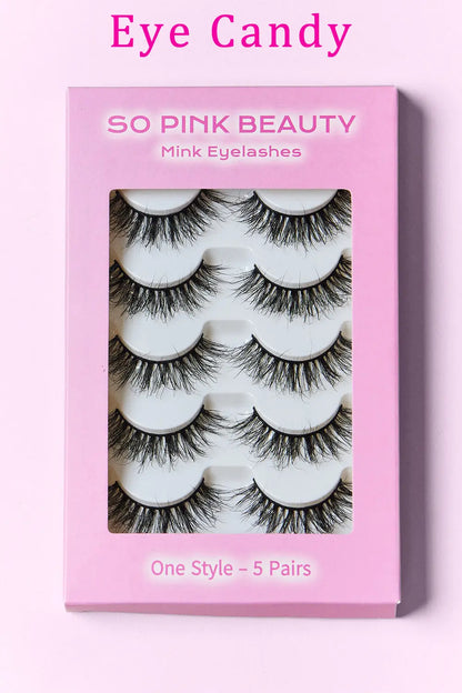 SO PINK BEAUTY Mink Eyelashes 5 Pairs Trendsi