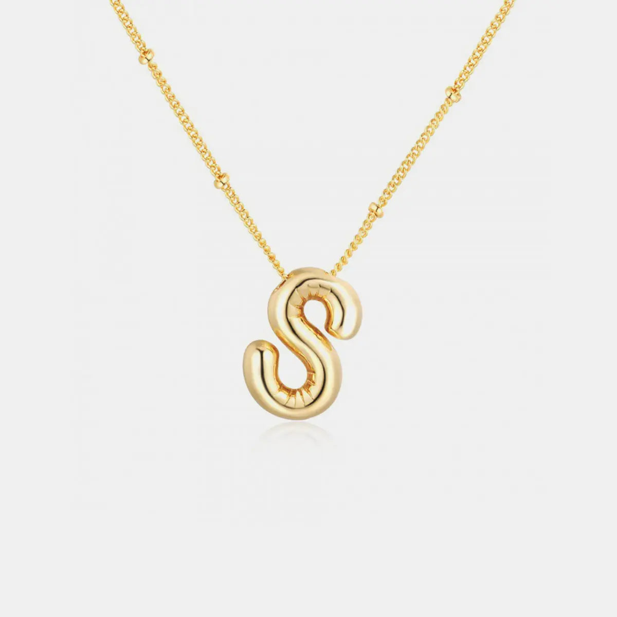 Gold-Plated Bubble Initial Necklace Trendsi