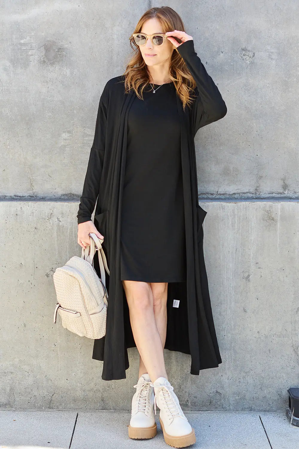 Basic Bae Full Size Open Front Long Sleeve Cover Up Trendsi