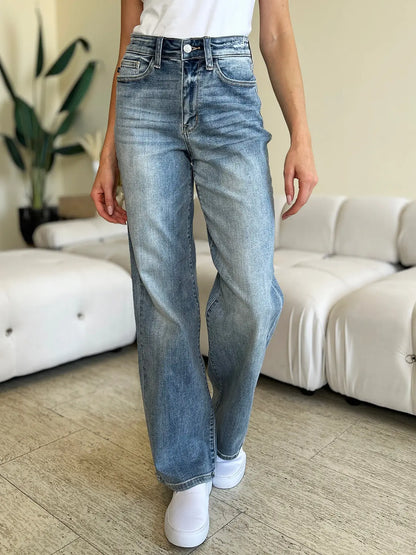 Judy Blue Full Size High Waist Straight Jeans Trendsi