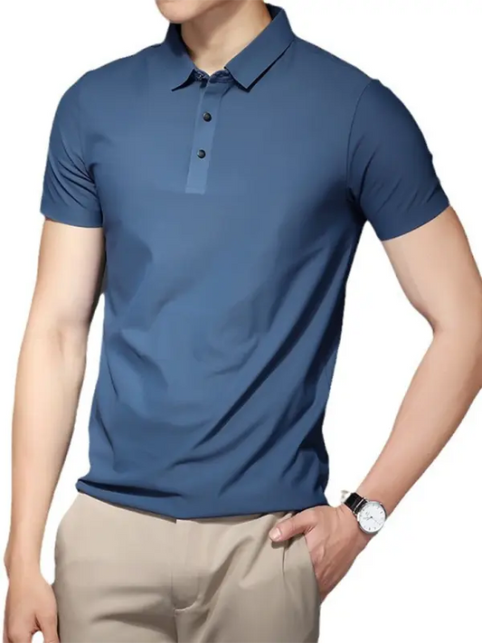 Men's high elastic non-marking ice silk lapel short-sleeved quick-drying polo shirt kakaclo