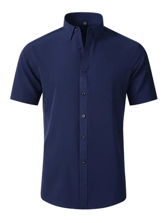 Men's non-iron wrinkle-resistant short-sleeved shirt kakaclo