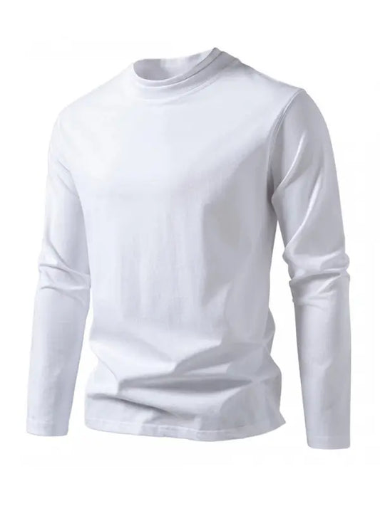 Fashionable double-layer half-collar design long-sleeved T-shirt casual men's bottom shirt kakaclo