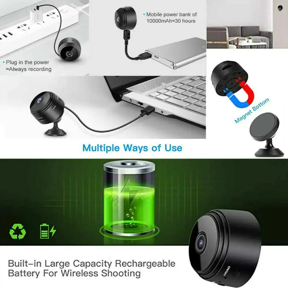 Mini Wireless Hidden Camera WiFi IP Home Security DVR Night Vision HD USB 1080P TrendSetter Express