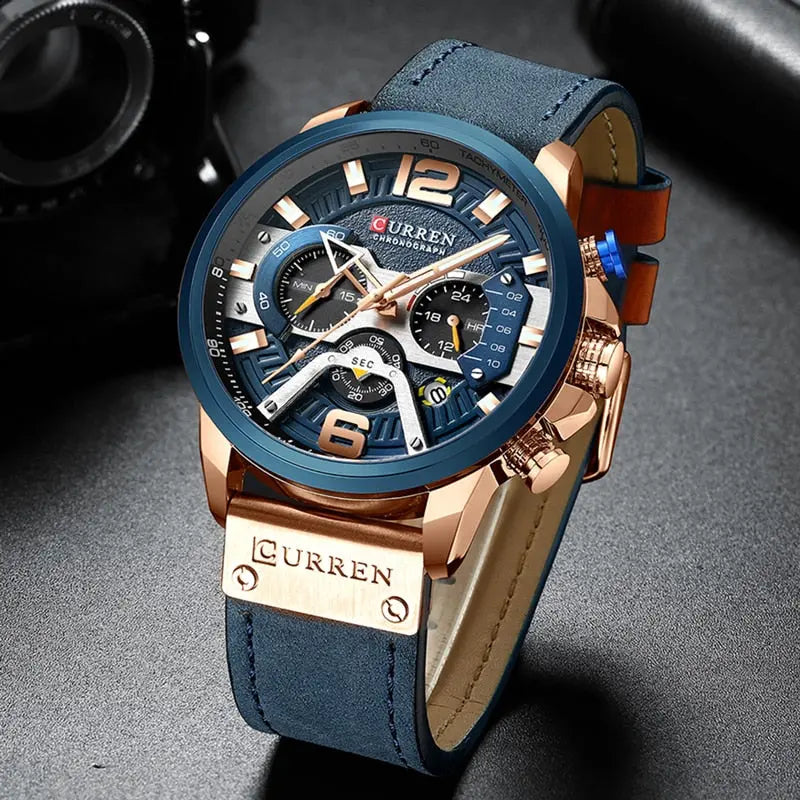 Military Leather Chronograph Wristwatch Zendrop