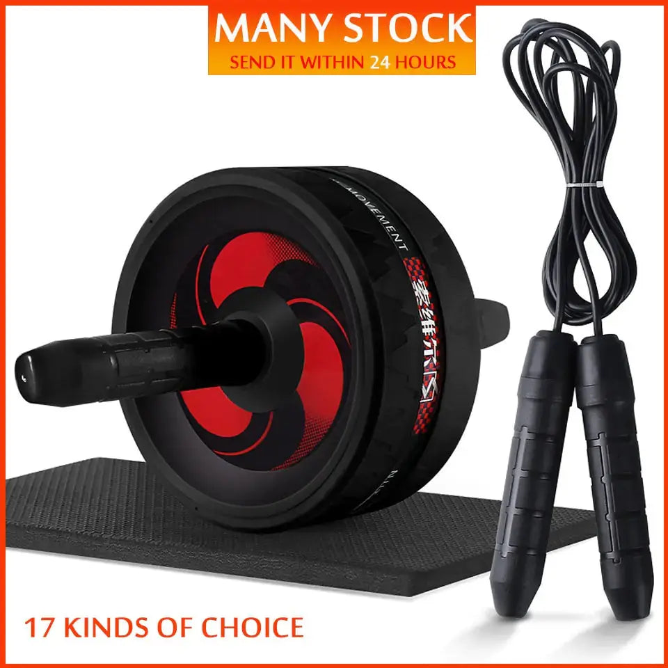 2-in-1 Ab Roller and Jump Rope Set with Mat - Noiseless Abdominal Wheel for Arm, Waist, Leg Exercises and Gym Fitness Zendrop