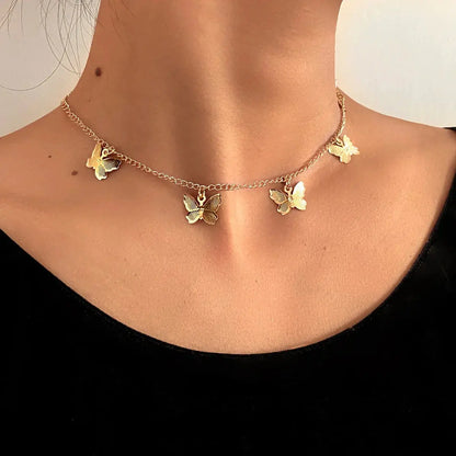 Gold Chain Butterfly Pendant Choker Necklace: Bohemian Beach Jewelry Zendrop