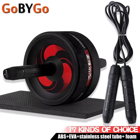 2-in-1 Ab Roller and Jump Rope Set with Mat - Noiseless Abdominal Wheel for Arm, Waist, Leg Exercises and Gym Fitness Zendrop