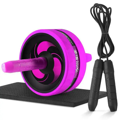 2-in-1 Ab Roller and Jump Rope Set with Mat - Noiseless Abdominal Wheel for Arm, Waist, Leg Exercises and Gym Fitness Zendrop