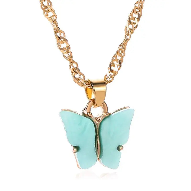 Gold Chain Butterfly Pendant Choker Necklace: Bohemian Beach Jewelry Zendrop