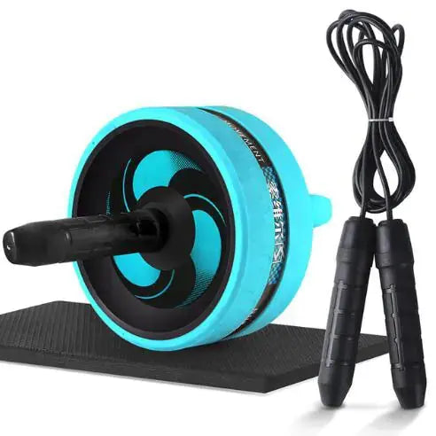 2-in-1 Ab Roller and Jump Rope Set with Mat - Noiseless Abdominal Wheel for Arm, Waist, Leg Exercises and Gym Fitness Zendrop